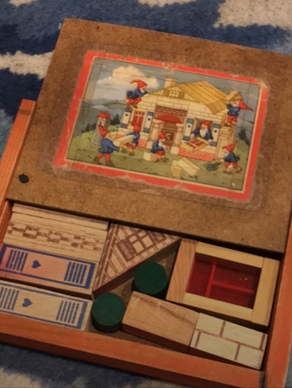 Vintage German Juri wooden building block Set